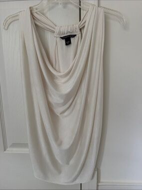 Victoria's Secret Satin Draped Cowl Tank - Ivory
